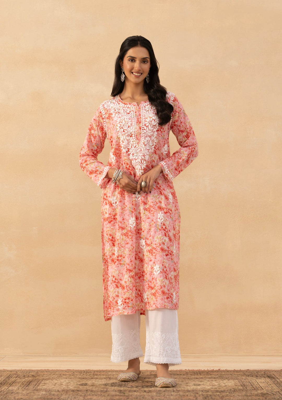 Amaira Mulmul Chikankari Straight Kurta