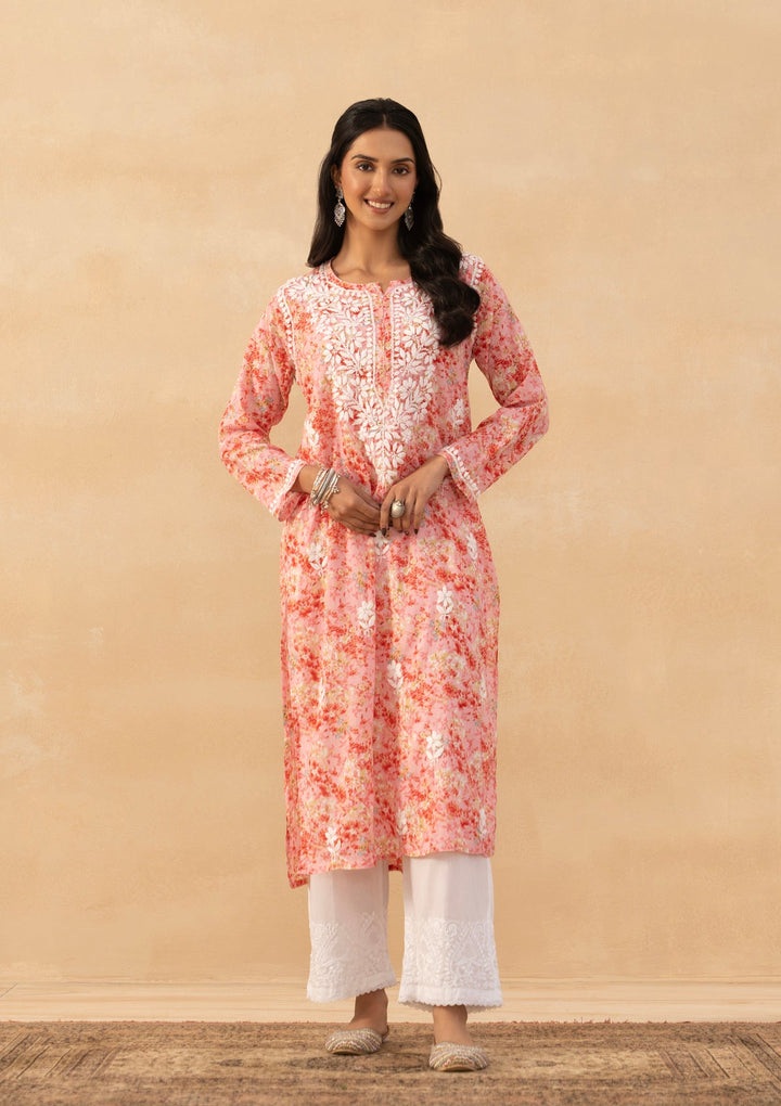 Amaira Mulmul Chikankari Straight Kurta