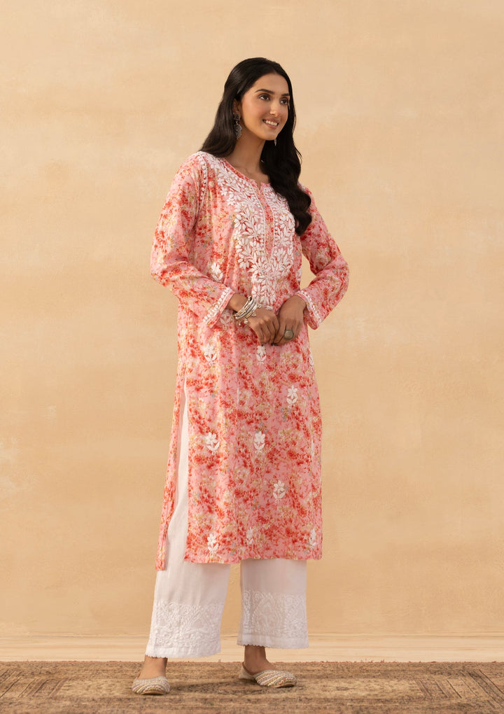 Amaira Mulmul Chikankari Straight Kurta