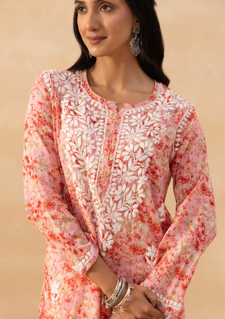 Amaira Mulmul Chikankari Straight Kurta