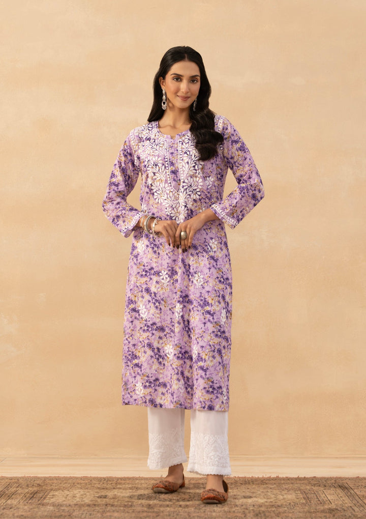 Amaira Mulmul Chikankari Straight Kurta