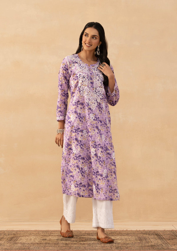Amaira Mulmul Chikankari Straight Kurta