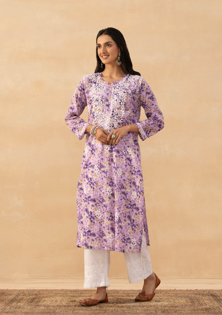 Amaira Mulmul Chikankari Straight Kurta