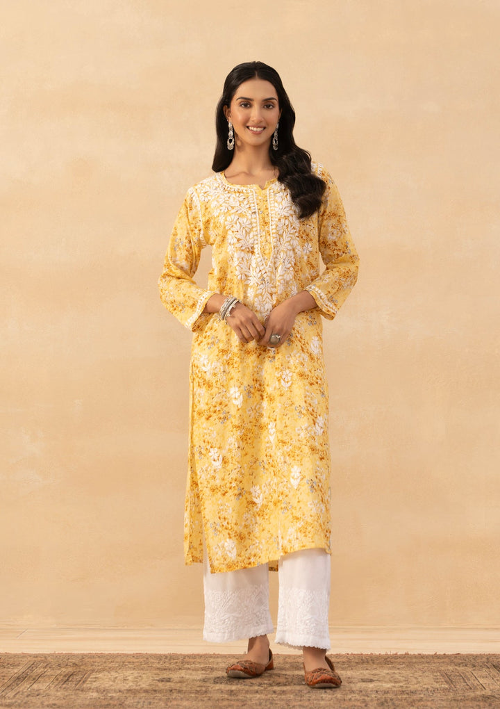 Amaira Mulmul Chikankari Straight Kurta