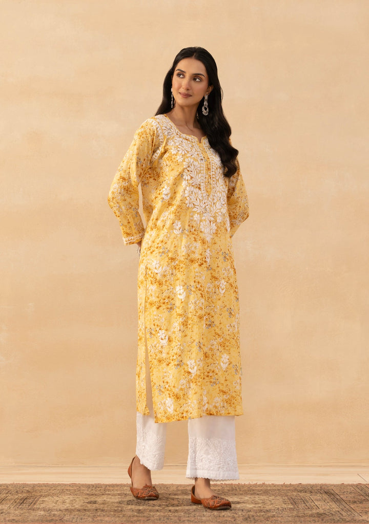 Amaira Mulmul Chikankari Straight Kurta