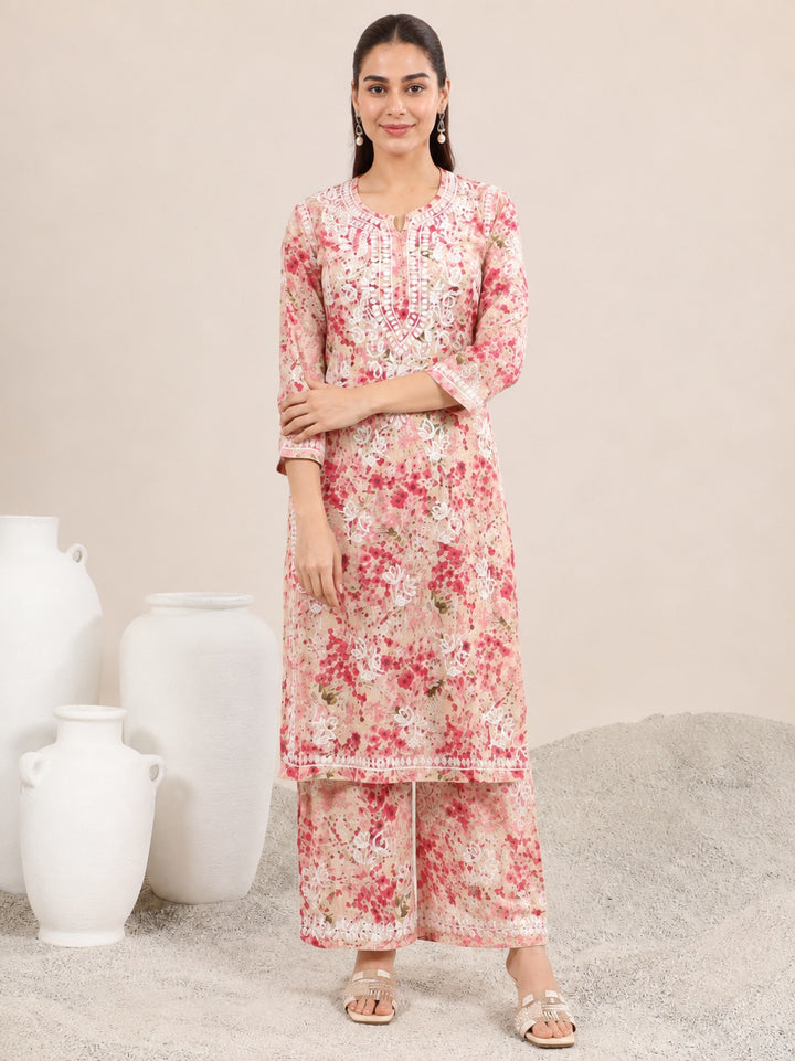 Manvi Mulmul Chikankari Printed Co-ord Set