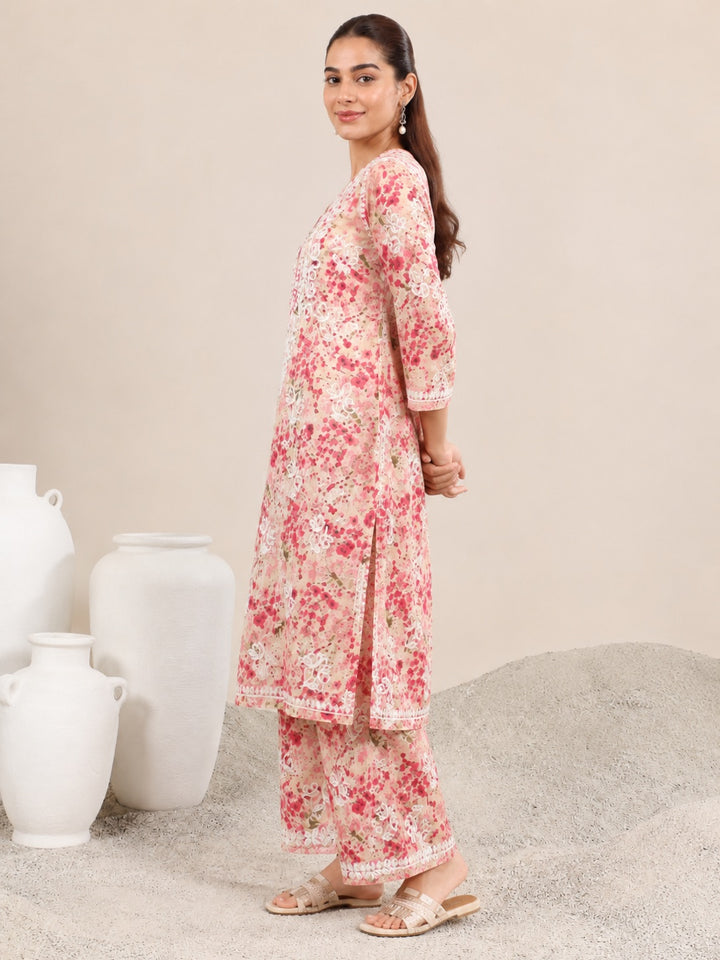 Manvi Mulmul Chikankari Printed Co-ord Set