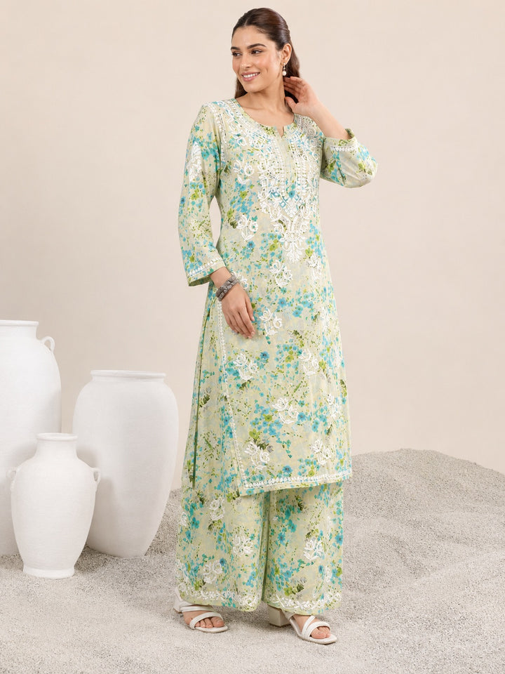 Manvi Mulmul Chikankari Printed Co-ord Set