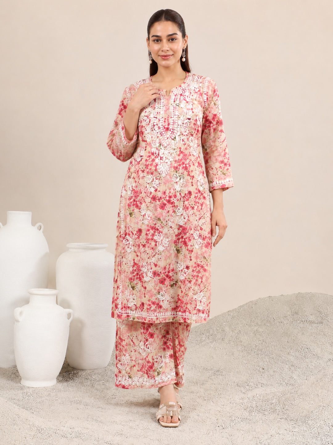 Manvi Mulmul Chikankari Printed Co-ord Set
