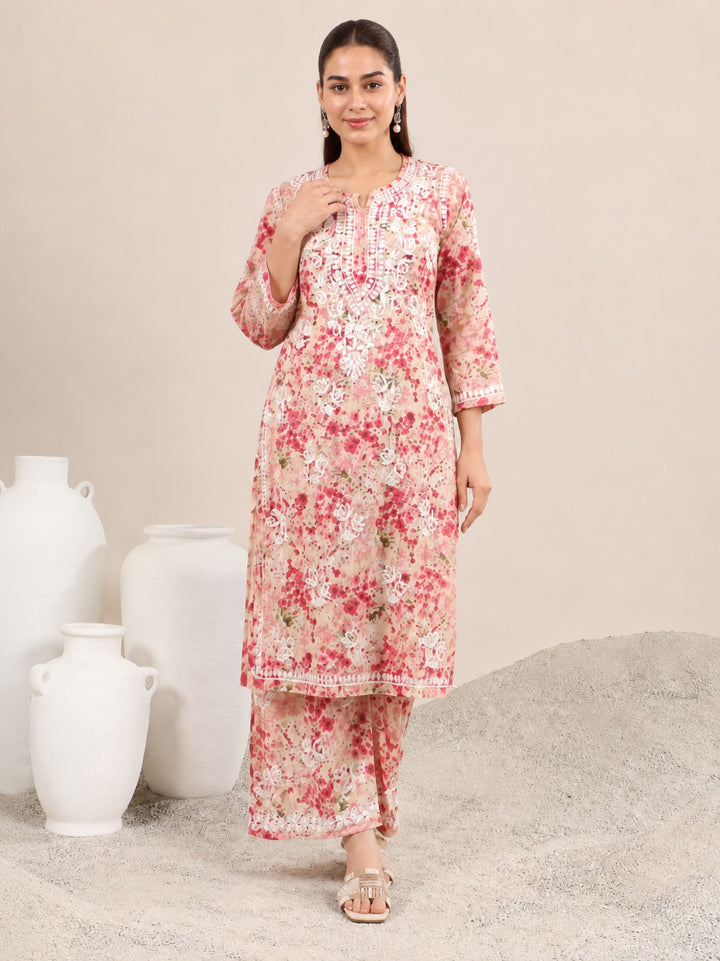 Manvi Mulmul Chikankari Printed Co-ord Set