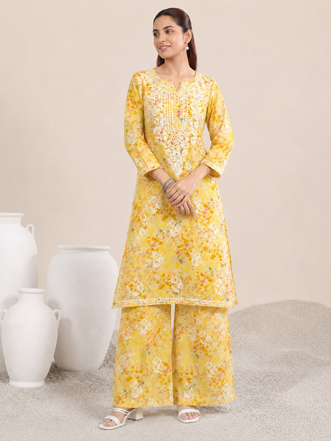 Manvi Mulmul Chikankari Printed Co-ord Set