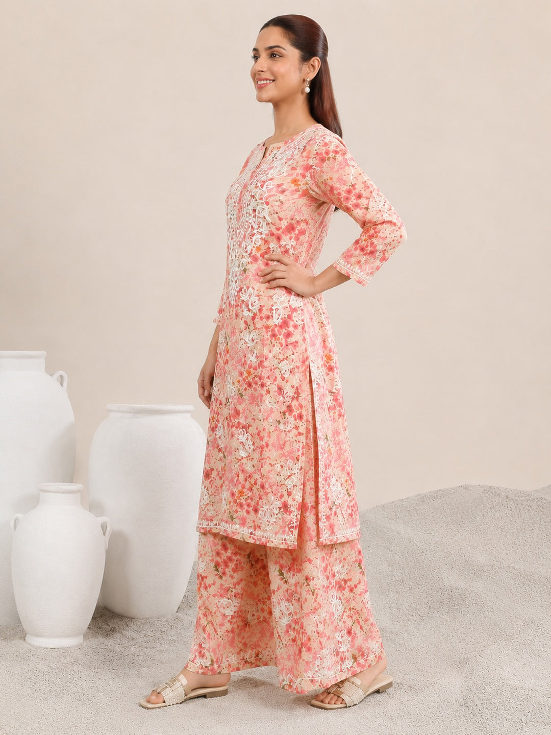 Manvi Mulmul Chikankari Printed Co-ord Set