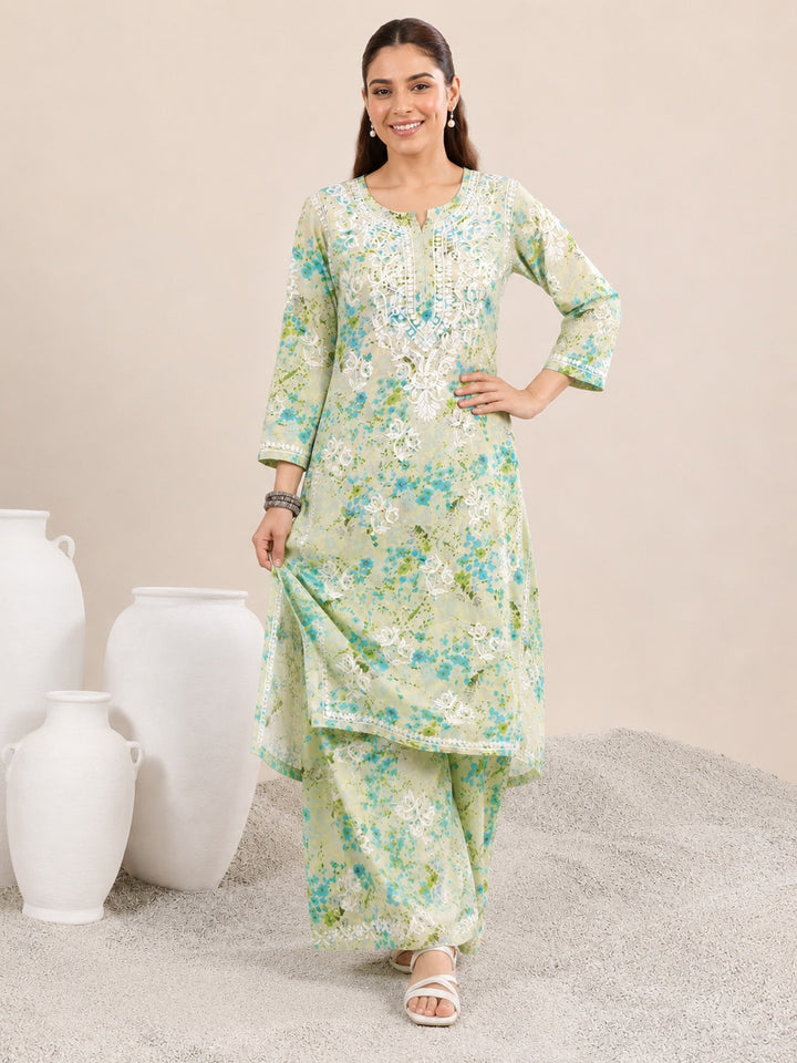 Manvi Mulmul Chikankari Printed Co-ord Set