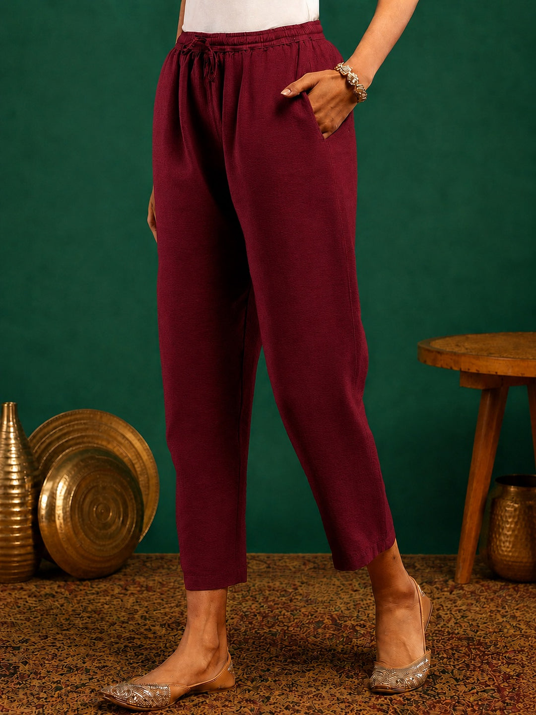 Kumkum Chanderi Chikankari Mukaish Co-ord Set