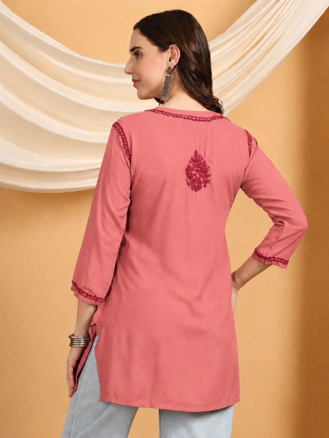 Akira Chikankari Rayon Short Kurti