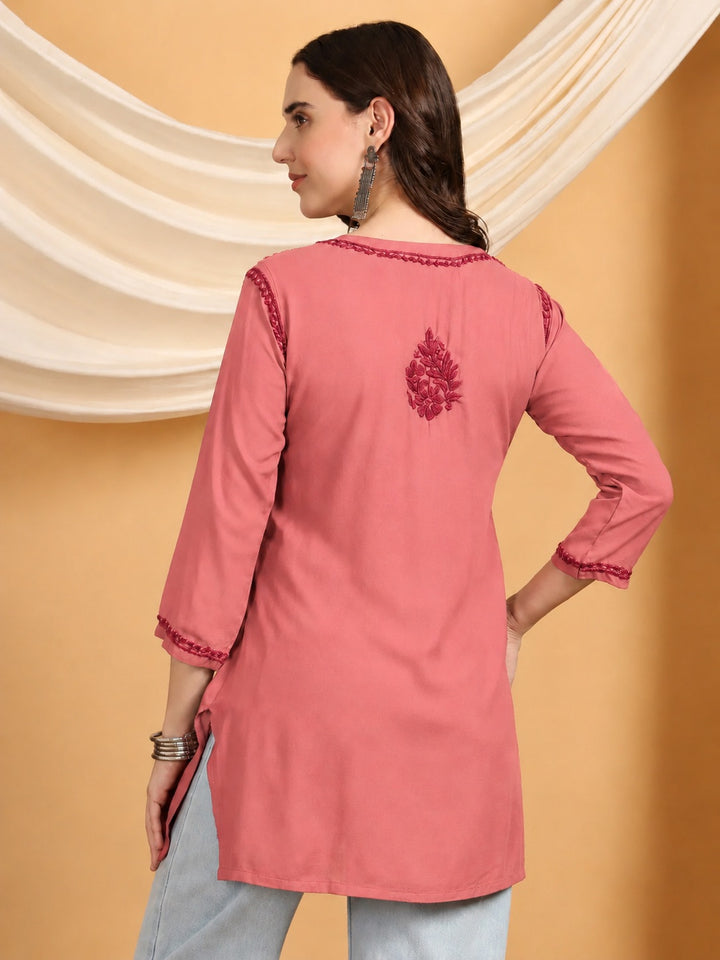 Akira Chikankari Rayon Short Kurti