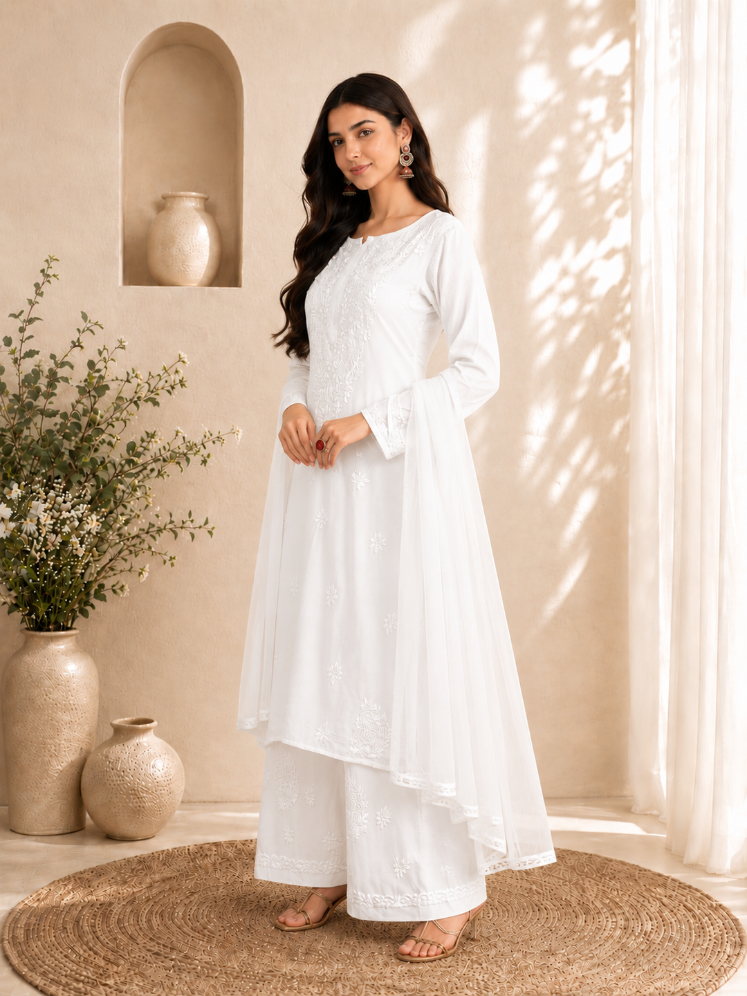 Seher Chikankari Rayon Co-ord Set