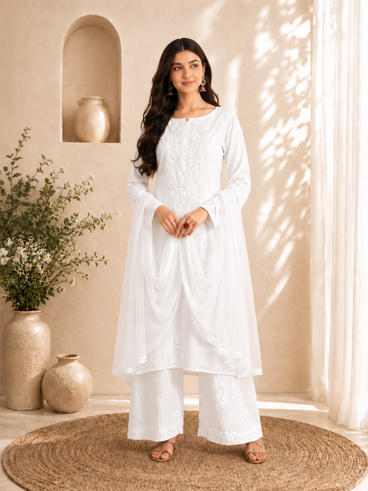 Seher Chikankari Rayon Co-ord Set