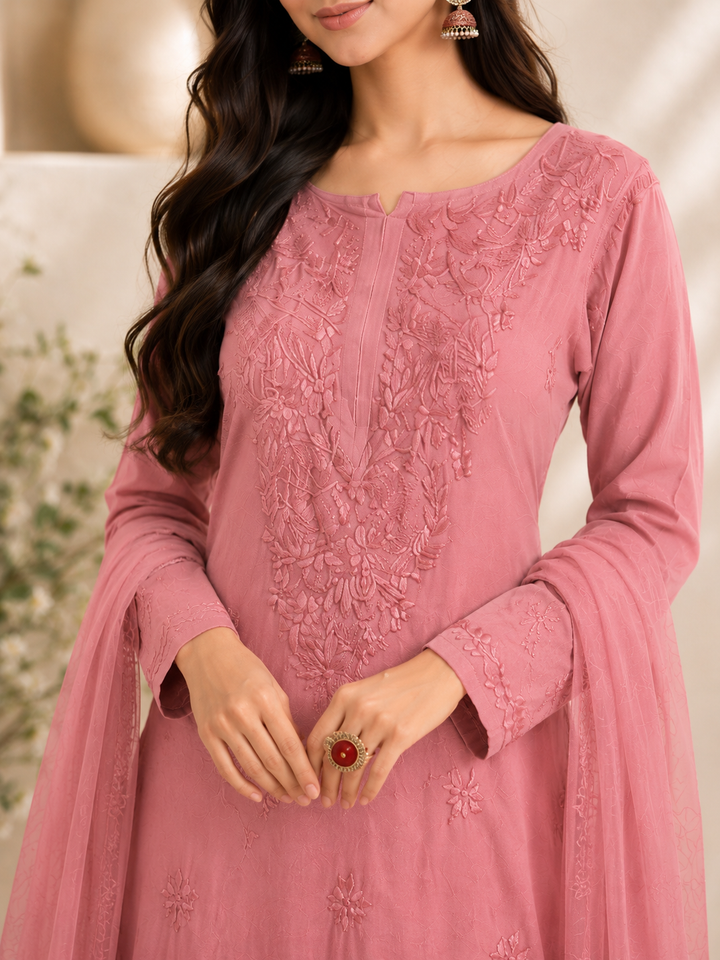 Seher Chikankari Rayon Co-ord Set