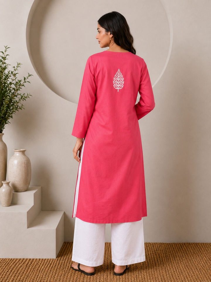 Parul Cotton Chikankari Straight Kurta