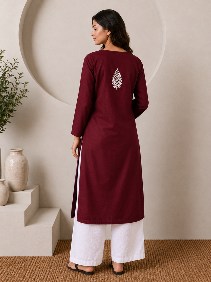 Parul Cotton Chikankari Straight Kurta