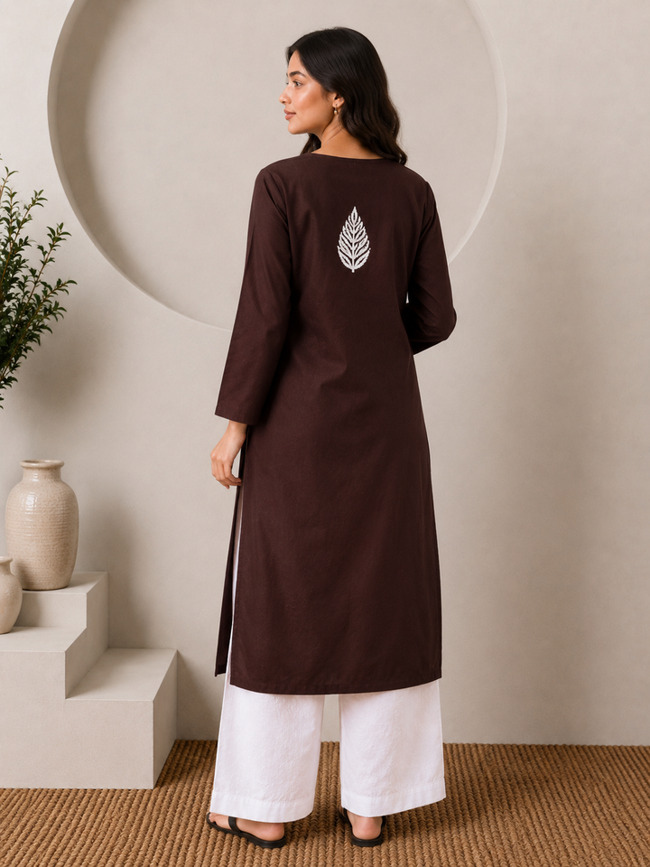 Parul Cotton Chikankari Straight Kurta