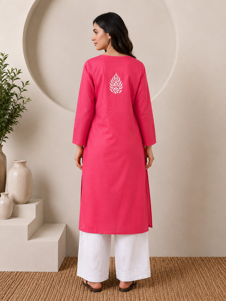 Parul Cotton Chikankari Straight Kurta