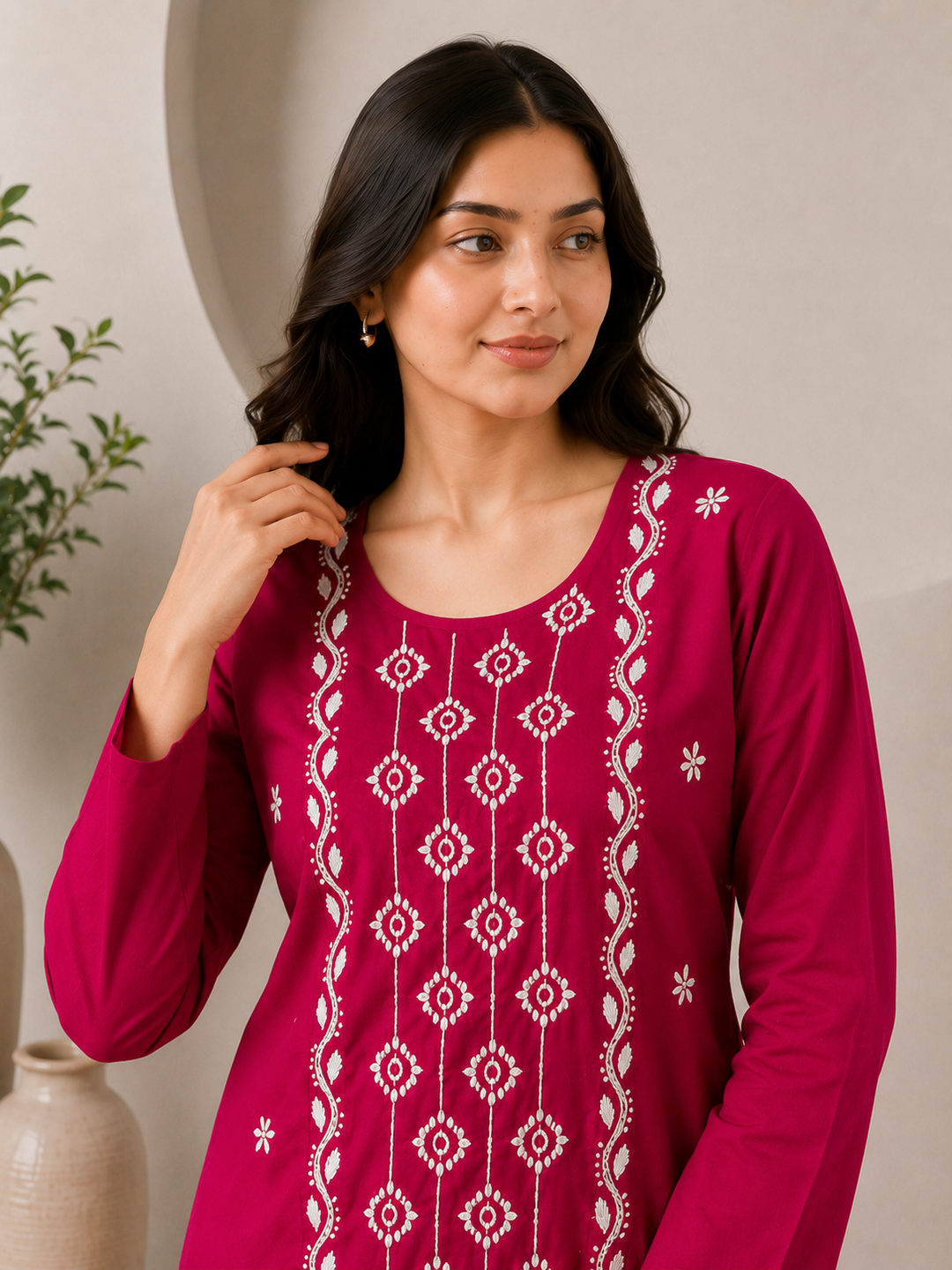Parul Cotton Chikankari Straight Kurta