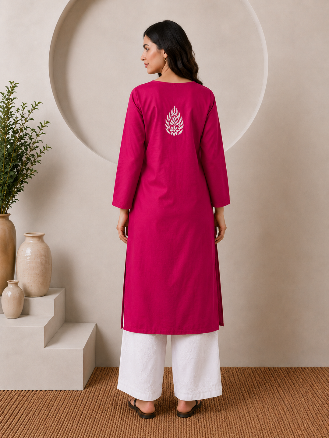 Parul Cotton Chikankari Straight Kurta