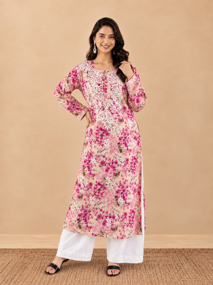 Zehra Mulmul Chikankari Straight Kurta