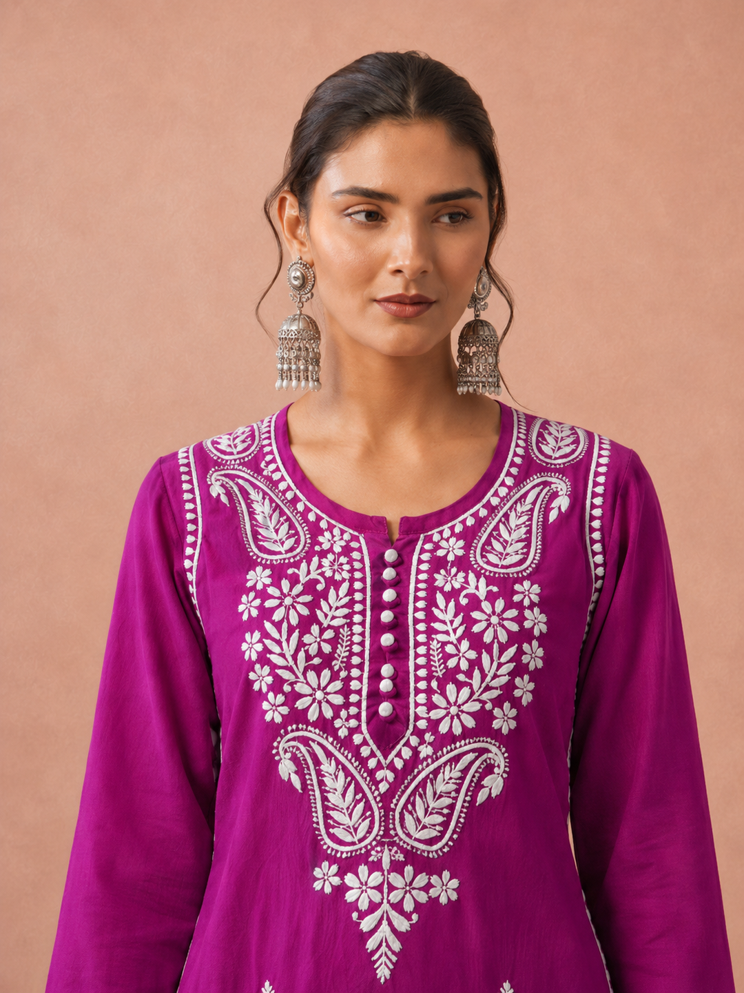 Leela Cotton Chikankari Straight Kurta
