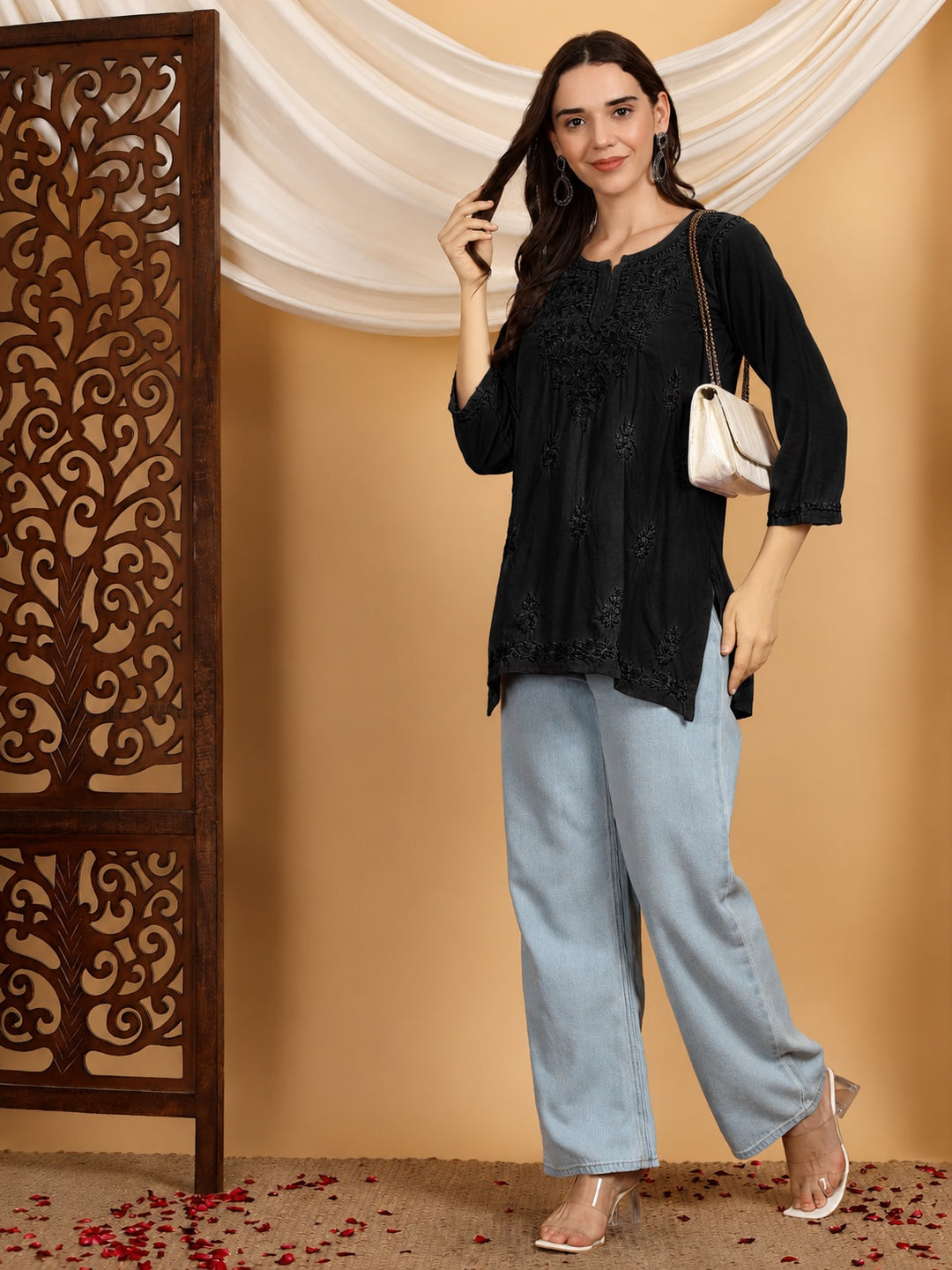 Akira Chikankari Rayon Short Kurti
