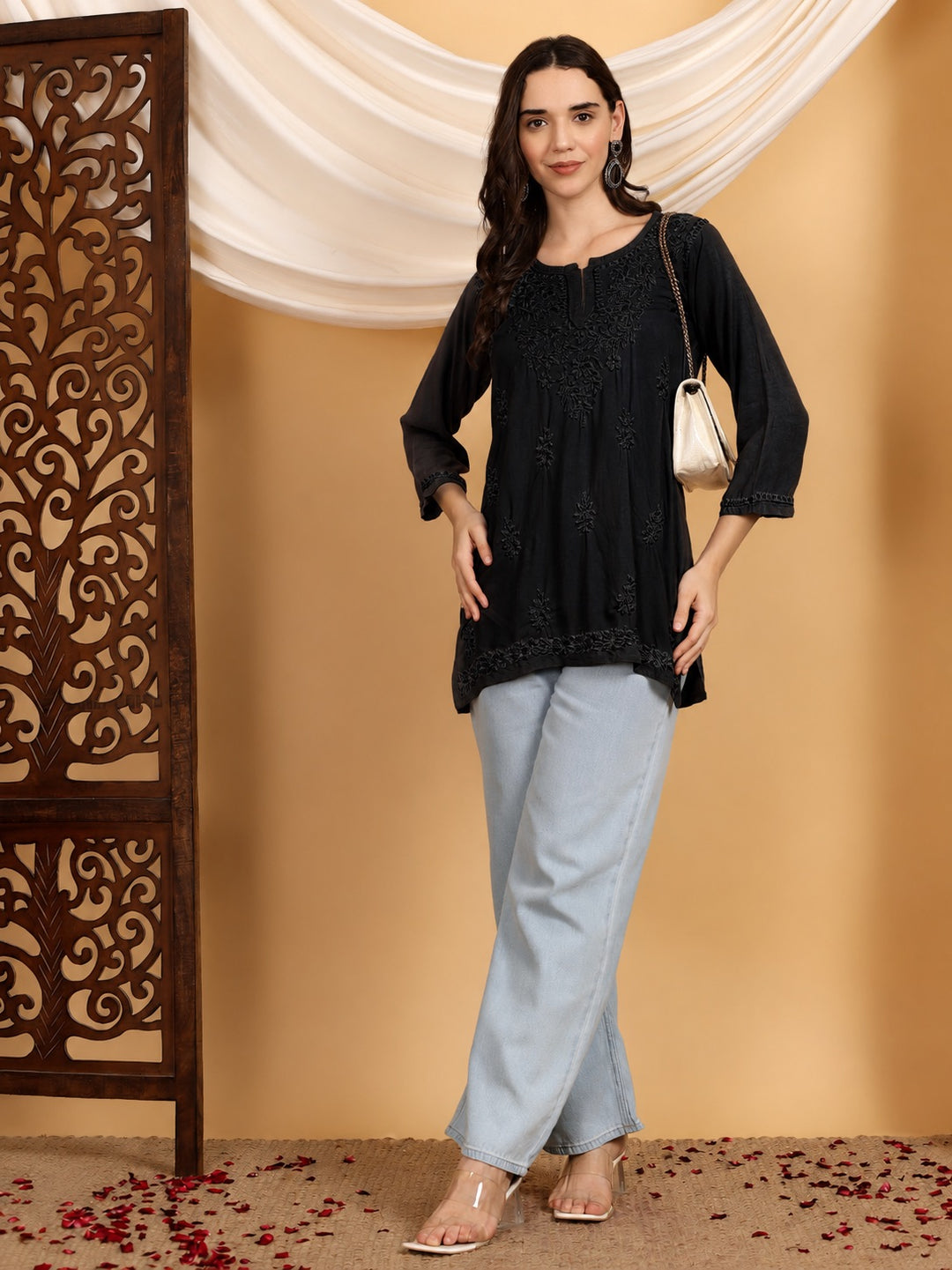Akira Chikankari Rayon Short Kurti
