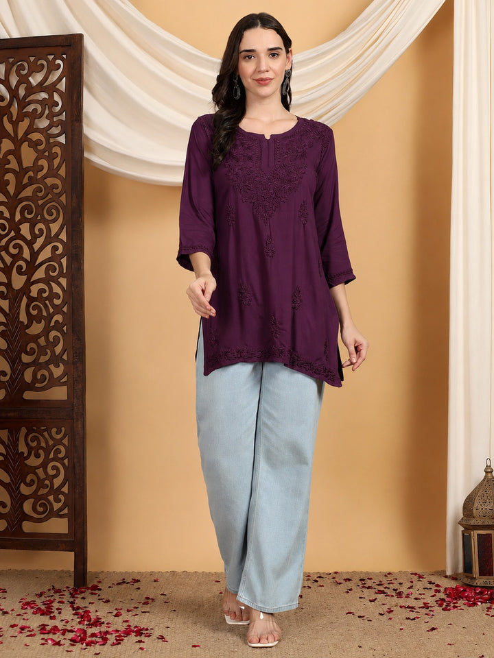 Akira Chikankari Rayon Short Kurti