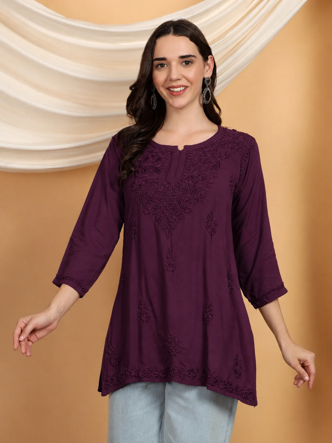 Akira Chikankari Rayon Short Kurti