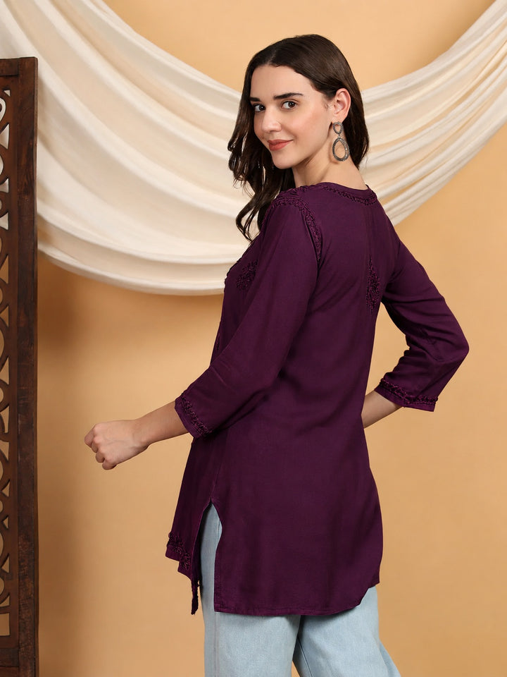 Akira Chikankari Rayon Short Kurti
