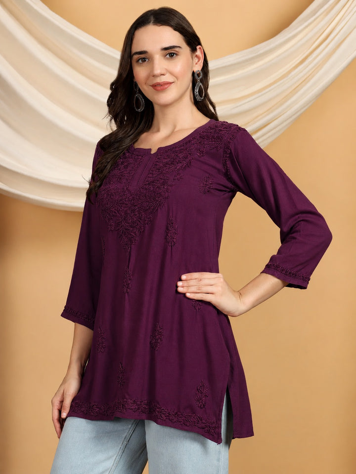Akira Chikankari Rayon Short Kurti