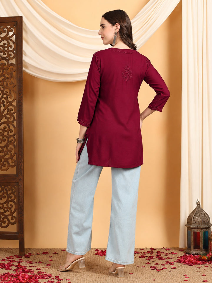 Akira Chikankari Rayon Short Kurti