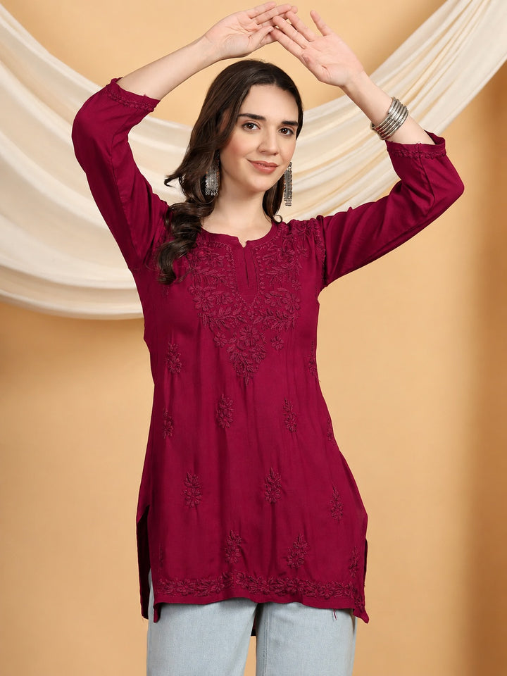 Akira Chikankari Rayon Short Kurti
