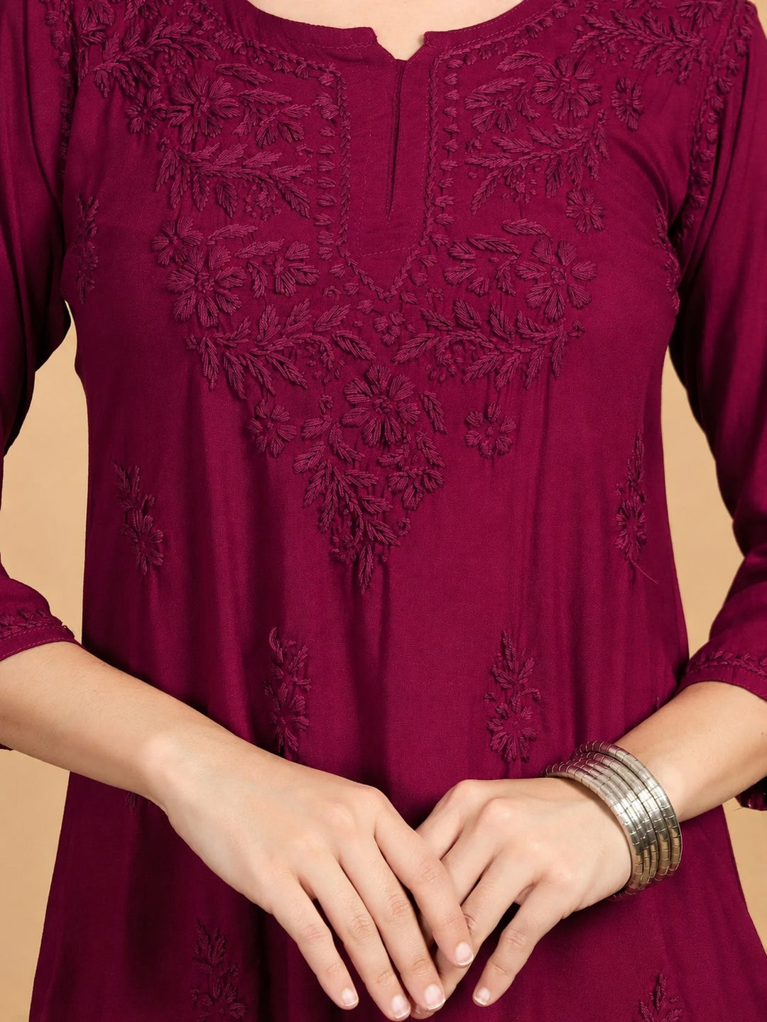 Akira Chikankari Rayon Short Kurti
