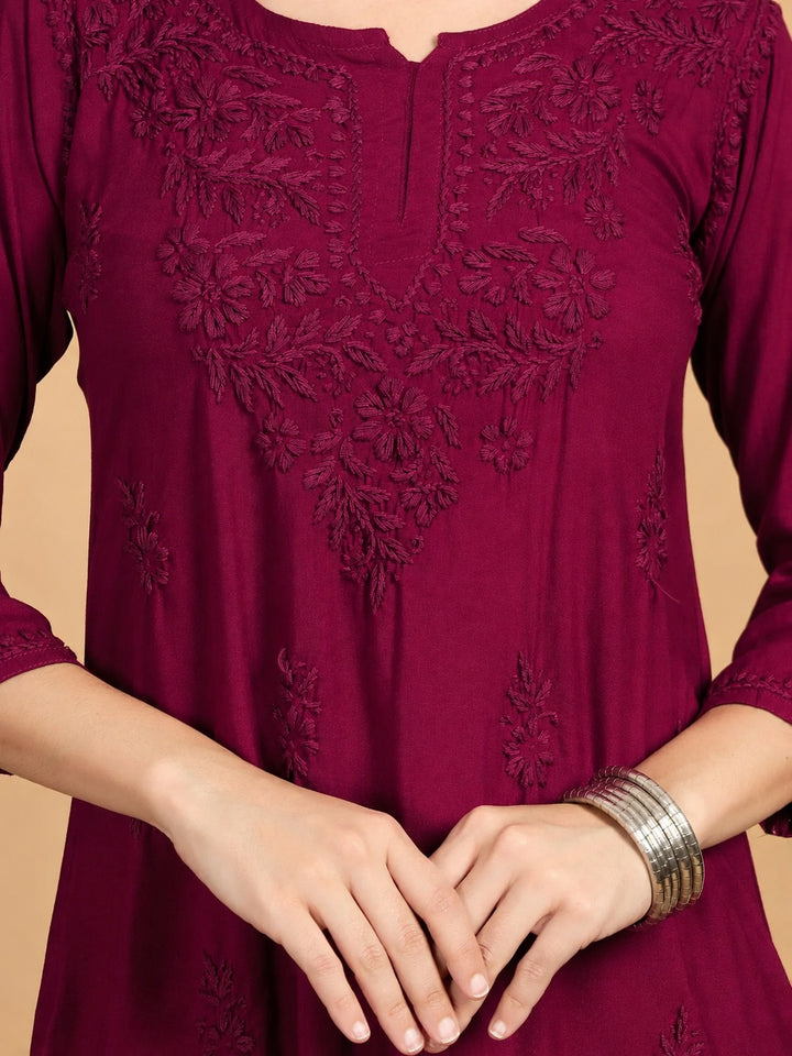 Akira Chikankari Rayon Short Kurti
