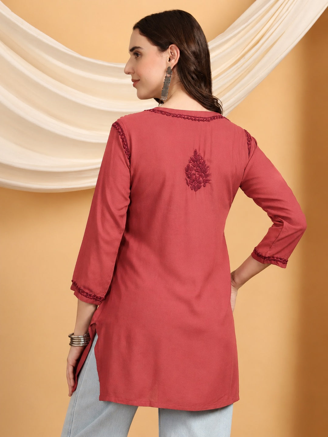Akira Chikankari Rayon Short Kurti
