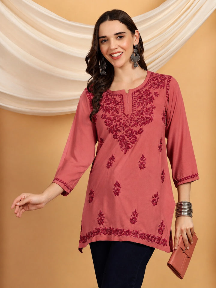 Akira Chikankari Rayon Short Kurti