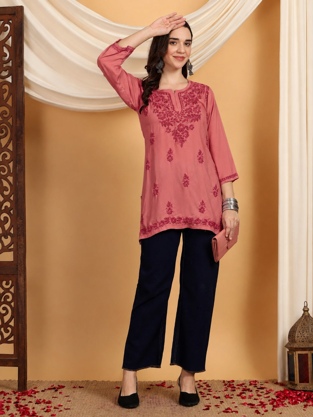 Akira Chikankari Rayon Short Kurti