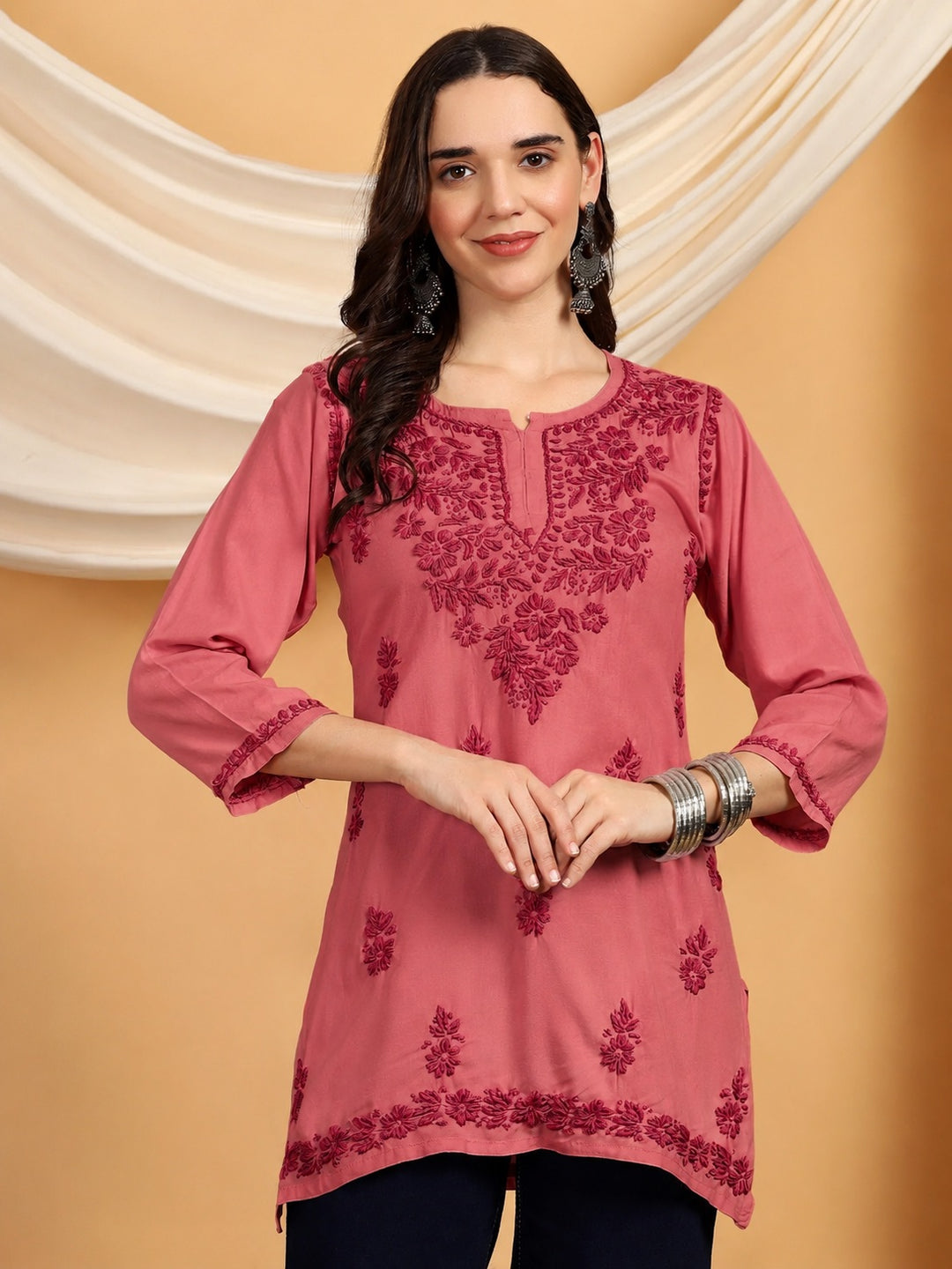 Akira Chikankari Rayon Short Kurti
