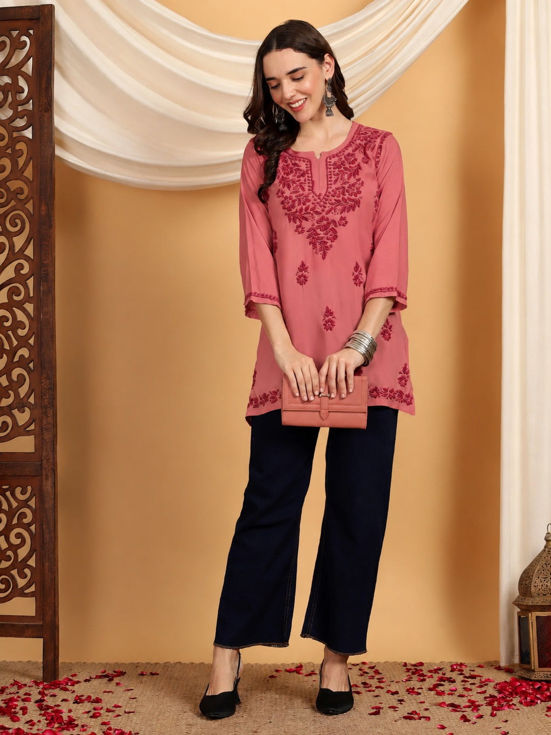 Akira Chikankari Rayon Short Kurti