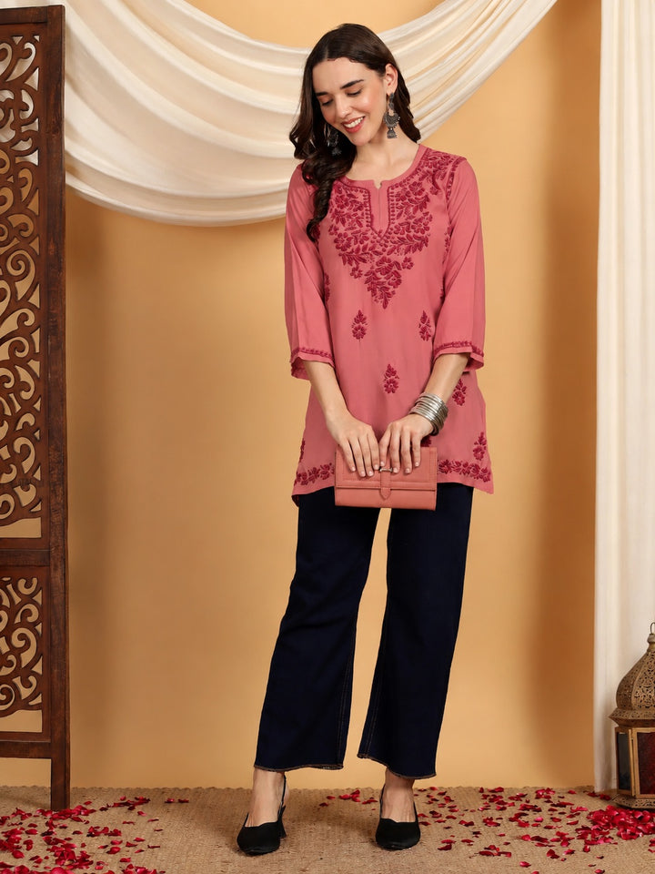 Akira Chikankari Rayon Short Kurti