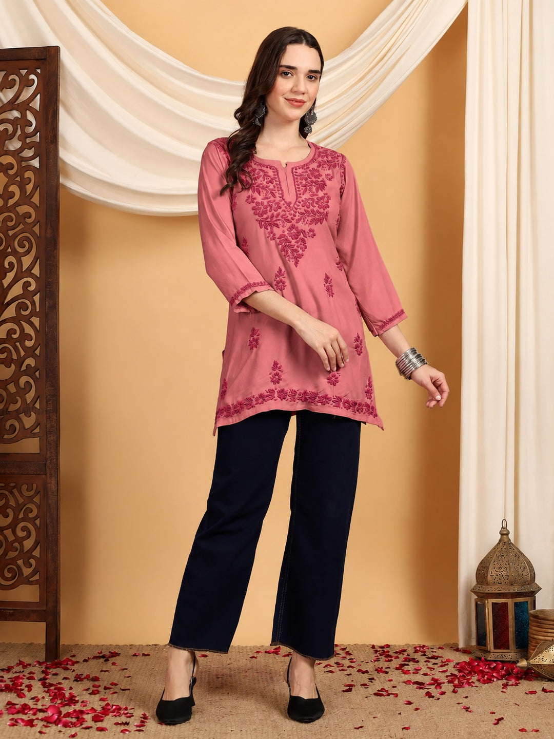 Akira Chikankari Rayon Short Kurti