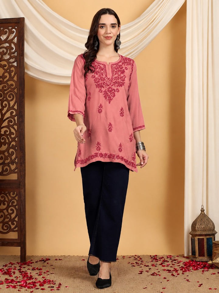 Akira Chikankari Rayon Short Kurti