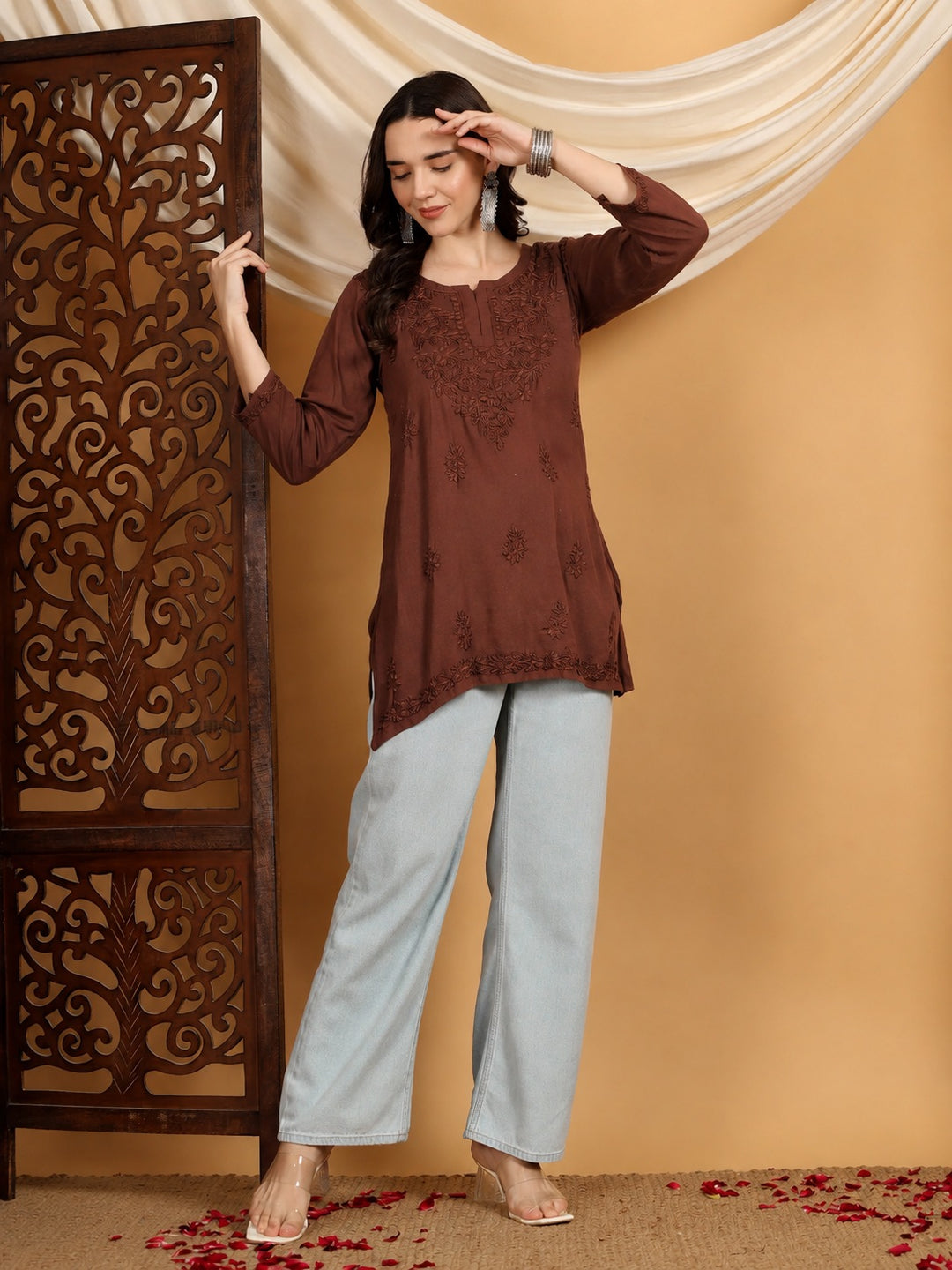 Akira Chikankari Rayon Short Kurti